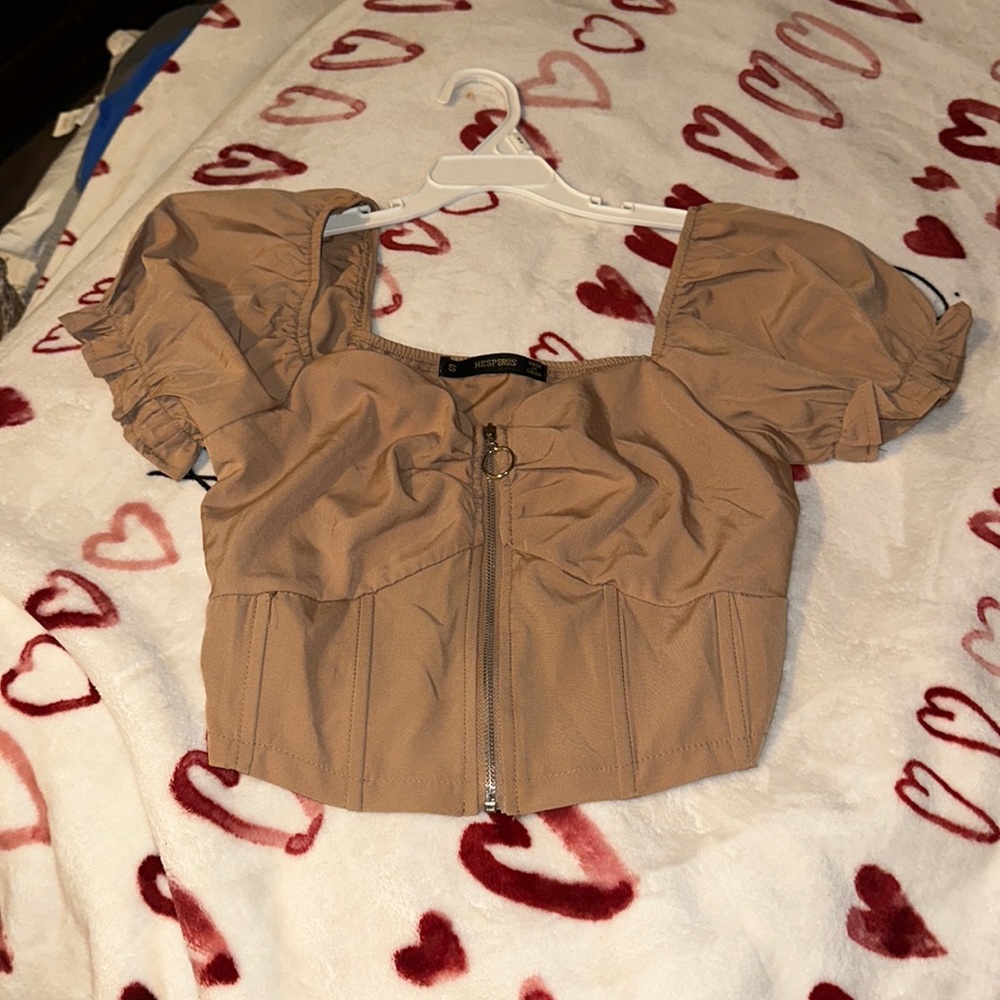 New tan crop top